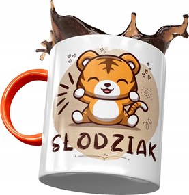 Narancssárga Tigris Bögre Édes Ajándék Nyomtatott Fotóval