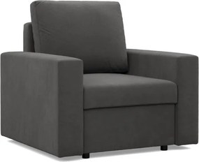 Zeus fotel, egyenes kartámasz, szövet anyag, hab töltet, szürke