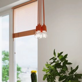 Csillár zsinóron DIEGO 3xE27/60W/230V narancssárga