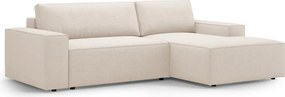 Bézs buklé kinyitható sarokkanapé (jobb oldali) Jodie – Micadoni Home