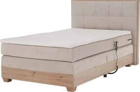 Elektromos állítható ágy, boxspring, bézs/artisan tölgy, 120x200, TIANA