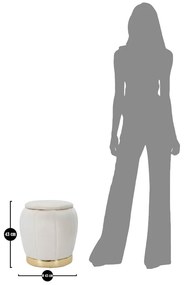 Krémszínű bársony puff Paris – Mauro Ferretti