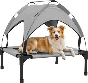 PawHut Emelt Kutyafekhely Napernyővel, Háziállat Fekhely, Kültéri Kutyana Szabadidőhöz Fedéllel, Légáteresztő, Kicsi és Közepes Kutyák Számára, Világo