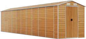 vidaXL világosbarna horganyzott acél kerti fészer 191 x 895 x 198 cm
