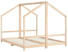 tömör fenyőfa gyerekágykeret 2 x (80 x 200) cm