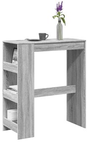 szürke sonoma szerelt fa bárasztal tárolókkal 90x40x103,5 cm