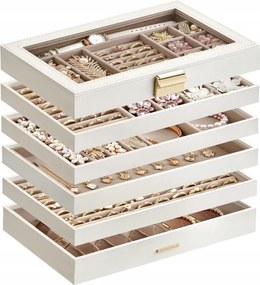 Ékszertartó doboz egymásra rakható 6 szintes tok doboz