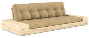 Mustársárga kinyitható kanapé 244 cm Base – Karup Design