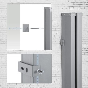 Oldalsó napellenző, kihúzható kültéri napellenző, 180x300 cm (Ma x M), füstszürke