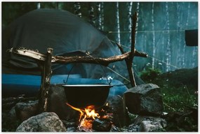 Poszterek 120x80 Tábor éjszaka erdő tűz