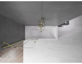 Mexen Velar, 2 szárnyas eltolható kádparaván 70 x 150 cm, 8mm átlátszó üveg, arany matt profil, 896-070-000-01-55