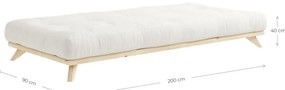 Borovi fenyő egyszemélyes ágy ágyráccsal 90x200 cm Senza – Karup Design