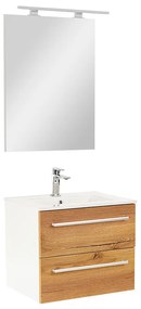 Vario Clam 60 komplett fürdőszoba bútor fehér-tölgy