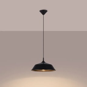 Sollux SL.1328 - Csillár zsinóron FRIKA 1xE27/15W/230V átm. 34 cm fekete