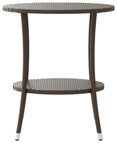 2 db barna polyrattan dönthető kerti szék asztallal