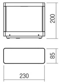 Redo 90580 - WAKE LED kültéri lámpa, 8W, 230V, 3000K, 20 cm, IP65, antracit