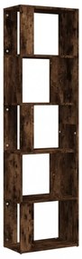 füstös tölgy színű szerelt fa könyvszekrény 45 x 24 x 160 cm