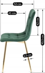 Szék zöld színben, bársony kárpittal. YORK