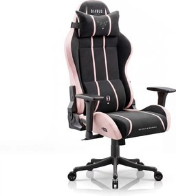 Gamer szék szövet Small Size, fekete-rózsaszín: Diablo X-One 2.0 Akira Pink