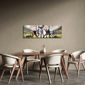 Kép - futball (órával) (90x30 cm)