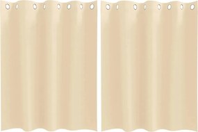 vidaXL Fekete Függöny Gyűrűkkel 2 pcs Krém 140 x 140 cm Poliészter