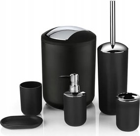 Fürdőszobai Készlet Tartozékok Wc Kefe Kosár Adagoló Szappantartó Poharak 6in1