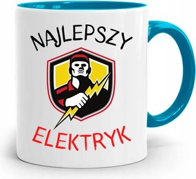 Kék Bögre Ajándék A Legjobb Villanyszerelőnek fényképes nyomtatással