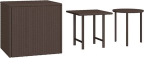 vidaXL 3 db barna polyrattan kisasztal