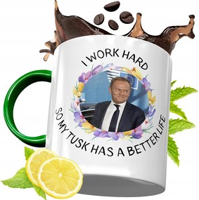 Donald Tusk Zöld Bögre Ajándék Nyomtatott Fotóval