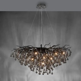 Paul Neuhaus 2192-18 - Kábeles csillár ICICLE 10xG9/40W/230V 50x100 cm fekete