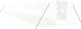vidaXL fehér acélvázas melegház 54 m² 18 x 3 x 2 m