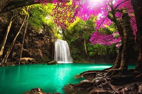 Fotográfia Waterfall in autumn forest, Busakorn Pongparnit