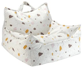 Fehér buklé-zsenília gyerek babzsákfotel Terrazzo Chair – Wigiwama