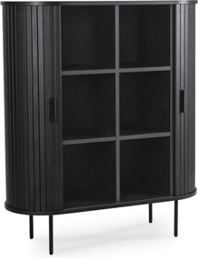 Kétajtós, tolóajtós komód 100 cm méretben, fekete színben TRISH