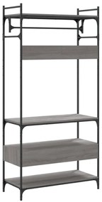 szürke sonoma szerelt fa ruhásszekrény fiókokkal 89x39x184,5 cm