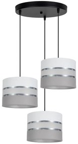 Csillár zsinóron CORAL 3xE27/60W/230V fehér/szürke