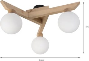 Felületre szerelhető csillár ANTONIO 3xG9/5W/230V tölgy/fehér