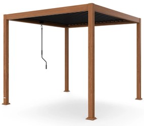 LuminaHaven Pergola 3x3 Horganyzott acél Fa színű