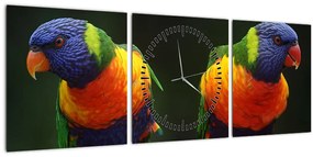 Papagájok képe (órával) (90x30 cm)