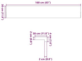 ablakpárkányok 2 db világosbarna 160x30x2 cm tömör fa tölgyfa
