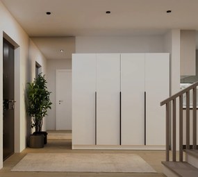 SENSO 4D gardróbszekrény 200x56.5x200 cm, fehér-fekete