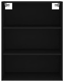 fekete szerelt fa magasszekrény 69,5 x 34 x 180 cm