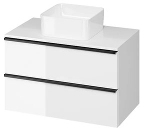 Cersanit - VIRGO függő szekrény mosogató alatt tányérral 80cm, fehér-fekete, S522-027