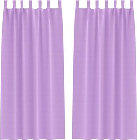 vidaXL Fekete Függöny Gyűrűkkel 2 pcs Lila 245 x 140 cm Poliészter