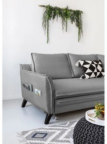 Charming Charlie szürke kinyitható sarokkanapé, jobb oldali - Miuform