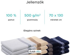 GREEK törölköző 70x130 cm fehér, 100% pamut