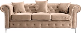 Luxus 3-as ülés, világosbarna Velvet szövet, ROMANO