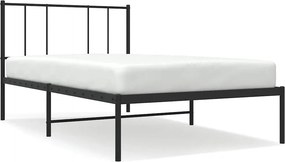 vidaXL fekete fém ágykeret fejtámlával 80 x 200 cm