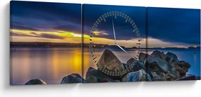 Kép - Felhők a víz felett (órával) (90x30 cm)
