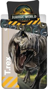 Egyszemélyes pamut gyerek ágyneműhuzat 140x200 cm Jurassic World "T-Rex" – Jerry Fabrics